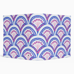 Classeur motif damassé floral bleu