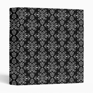 Classeur Motif damassé noir et blanc