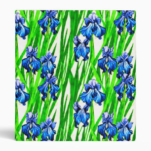 Classeur Motif d'aquarelle bleu Iris