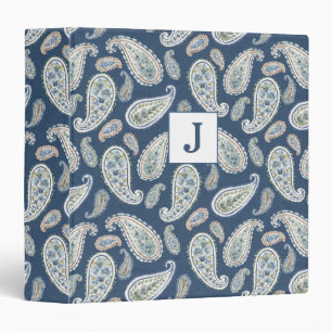 Classeur Motif d'aquarelle Blue Paisley