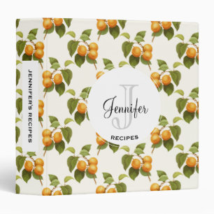 Classeur Motif d'aquarelle orange vintage Recette