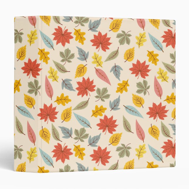 Classeur Motif d'automne feuille colorée (Devant/Côté)