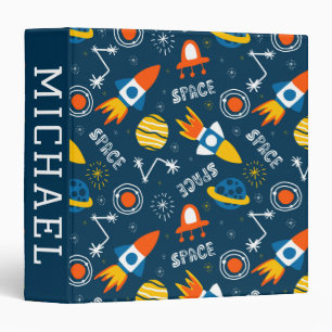Classeur Motif d'aventures spatiales colorées