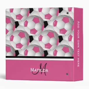 Classeur Motif de balle de soccer rose Monogram