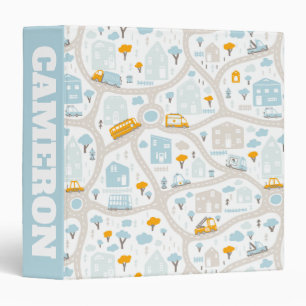 Classeur Motif de carte de quartier de Cute Pastel