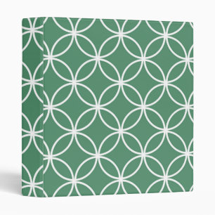 Classeur Motif de cercles superposés vert sauge blanc