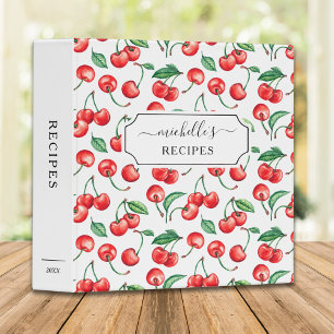 Classeur Motif de cerise personnalisé Lettre main
