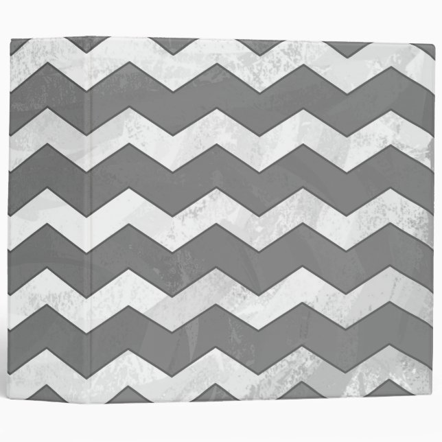 Classeur Motif de Chevron de gris d'ardoise (Devant/Côté)