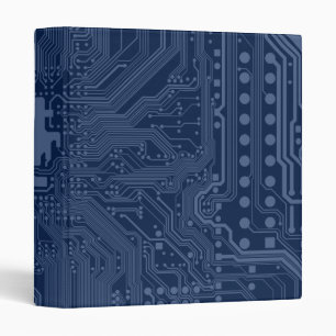 Classeur Motif de circuit Geek bleu
