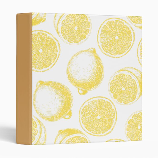 Classeur Motif de citron à main (Devant/Côté)