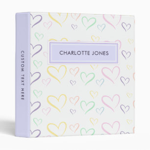 Classeur Motif de coeur coloré classique