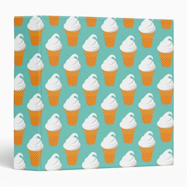 Classeur Motif de cône de glace à la vanille (Devant/Côté)