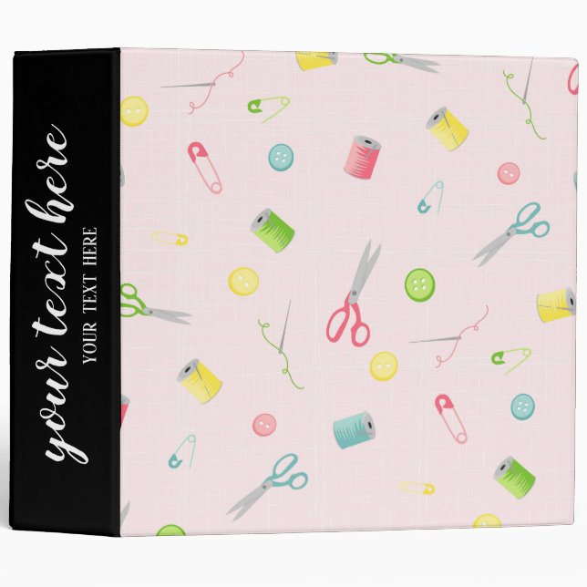 Classeur Motif de couture (Devant/Côté)