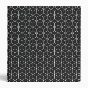 Classeur Motif de cube géométrique noir et blanc