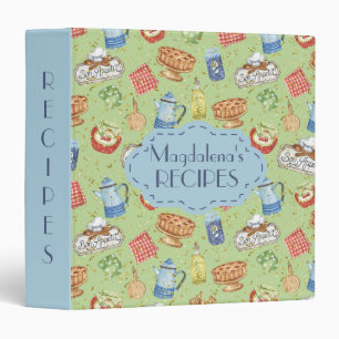 Classeur Motif de cuisine vintage coloré et amusant Recette