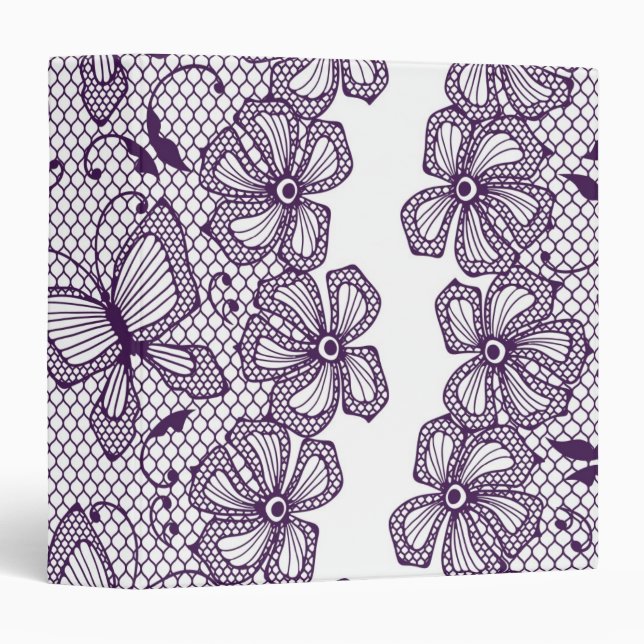Classeur Motif de dentelle avec des papillons (Devant/Côté)