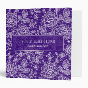 Classeur Motif de dentelle Vintage violet et blanc