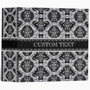 Classeur Motif de design baroque noir et blanc