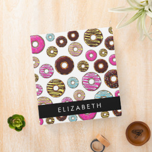 Classeur Motif De Donuts, De Donuts Colorés, Votre Nom