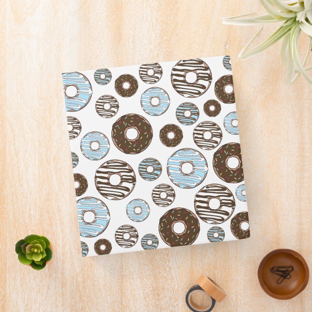 Classeur Motif De Donuts, Donuts Bleus, Donuts Brown (In Situ)