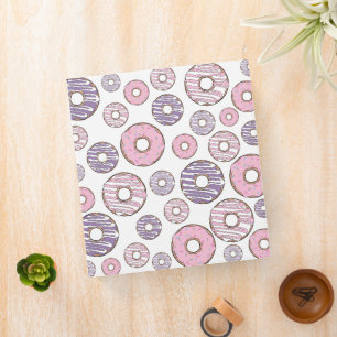 Classeur Motif De Donuts, Donuts Roses, Donuts Violets