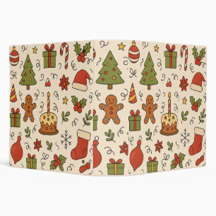 Classeur Motif de doodle de Noël joyeux