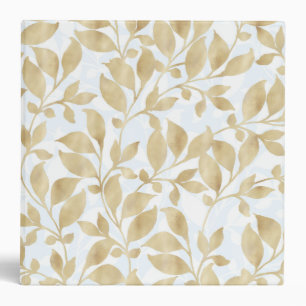 Classeur Motif de feuillage blanc or