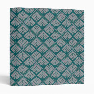 Classeur Motif de feuille carrée sarcelle neutre