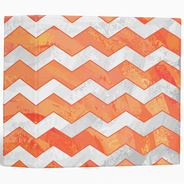 Classeur Motif de Fire Lake Orange Chevron (Devant/Côté)