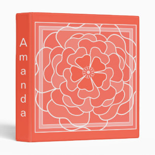 Classeur Motif de fleurs abstraites orange