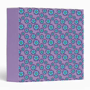 Classeur Motif de fleurs bleu violet