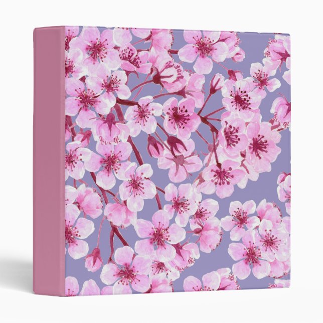 Classeur Motif de fleurs de cerisiers (Devant/Côté)