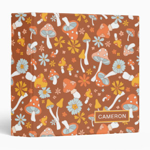 Classeur Motif de fleurs de champignons Vintages rétro
