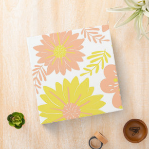Classeur Motif de fleurs de moutarde Retro Vintage Peach Fu