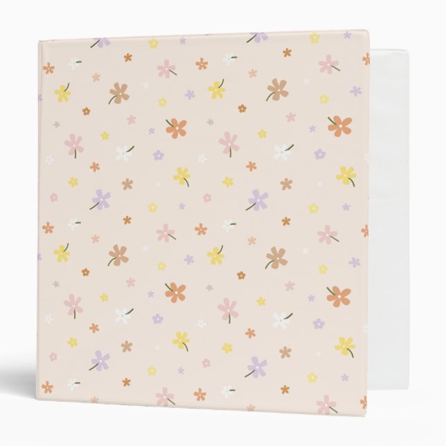 Classeur Motif de fleurs de prairie de printemps (Devant/Intérieur)