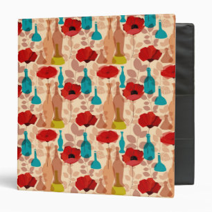 Classeur Motif de fleurs, de vases et de bouteilles