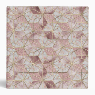 Classeur Motif de fleurs d'étoile géométrique d'or rose 