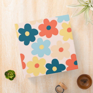 Classeur Motif de fleurs hippie rétro coloré