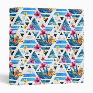 Classeur Motif de fleurs tropical géométrique