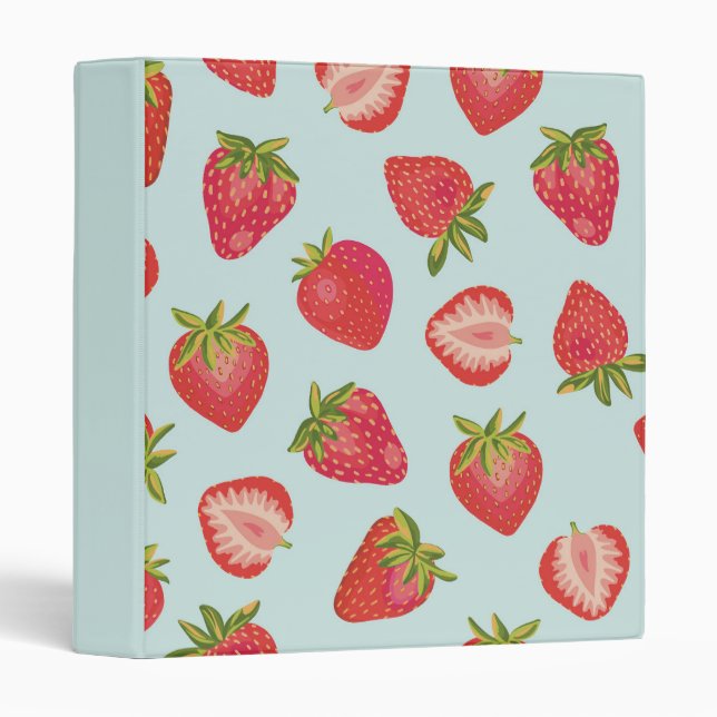 Classeur Motif de fraise d'été (Devant/Côté)