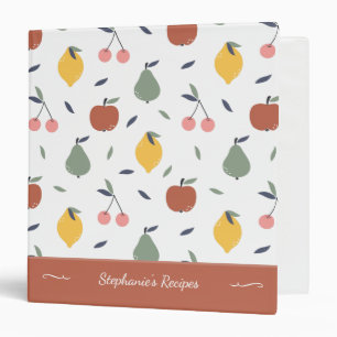 Classeur Motif de fruits colorés Prénom Red Recette