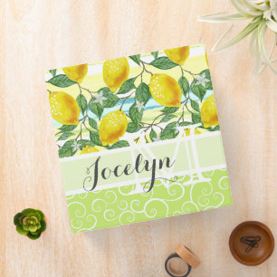 Classeur Motif de Fruits de citron méditerranéen personnali