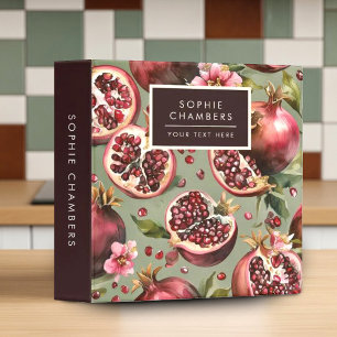 Classeur Motif de fruits et de fleurs de grenade luxuriants
