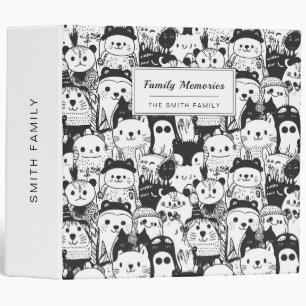 Classeur Motif de gribouillage d'animaux Kawaii mignon (1)