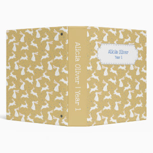 Classeur Motif de lapin mou personnalisable