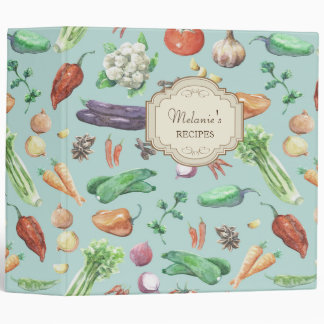 Classeur Motif de légume et d'épices d'aquarelle
