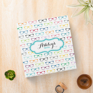 Classeur Motif de lunettes de vue Nerdy Multicolore Hipster
