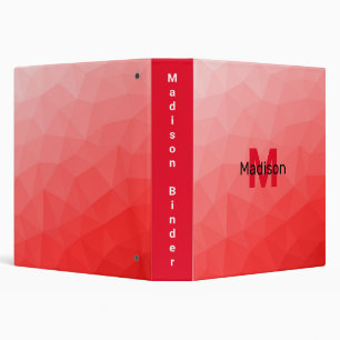 Classeur Motif de maille géométrique à dégradé rouge Monogr