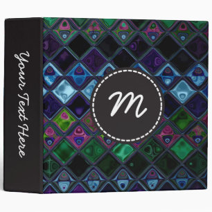 Classeur Motif de mosaïque abstrait Monogramme personnalisé