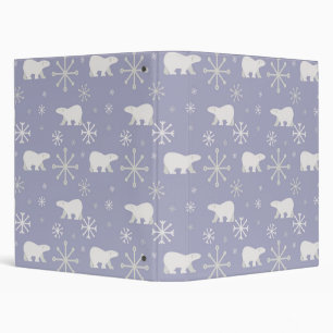 Classeur Motif de Noël avec ours polaires et flocons de nei